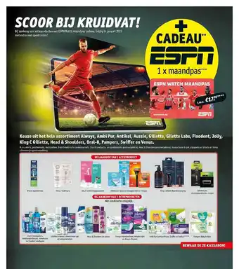 Kruidvat Always, ambi pur, antikal, aussie, gillette, gilette labs, fixodent, jolly, king c gillette, head & shoulders, oral-b, pamper aanbieding