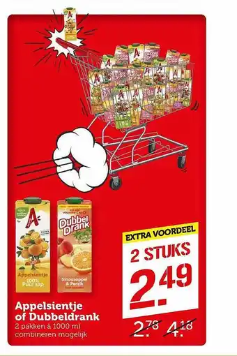 Coop Appelsientje of dubbeldrank aanbieding