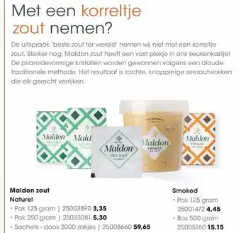 HANOS Moldon zout naturel, smoked aanbieding