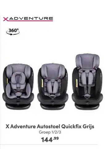 Baby & Tiener X adventure autostoel quickfix grijs aanbieding