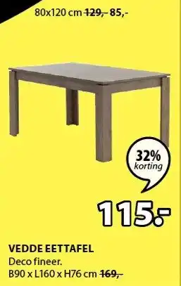 Jysk Vedde Eettafel aanbieding