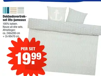 ALDI Dekbedovertrek- set lits-jumeaux aanbieding