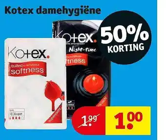 Kruidvat Kotex dameshygiëne 50% korting aanbieding