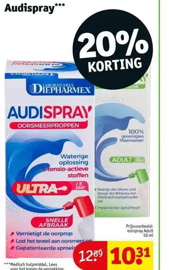 Kruidvat Audispray oorspray adult 20% korting aanbieding