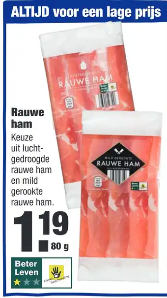 ALDI Rauwe ham aanbieding