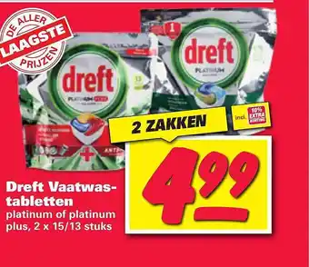 Nettorama Dreft vaatwastabletten platinum of platinum aanbieding