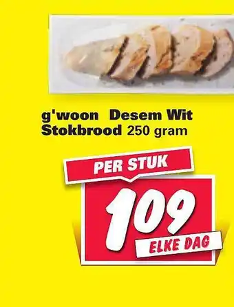 Nettorama G'woon desem wit stokbrood aanbieding