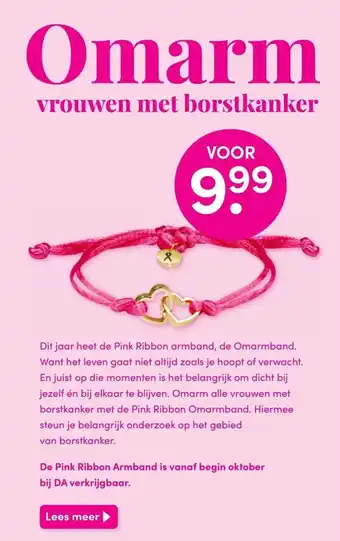 DA Pink ribbon armband aanbieding