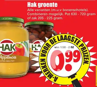 Dirk Hak Groente 630-720g/205-225g aanbieding