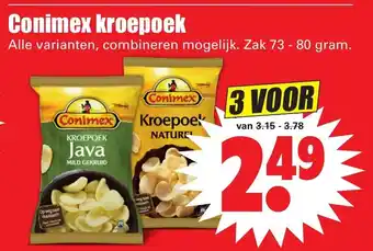 Dirk Conimex Kroepoek 3*73-80g aanbieding