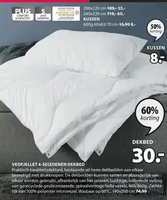 Jysk Veofjellet 4-seizoenen dekbed 140x200CM aanbieding