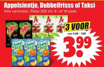 Dirk Appelsientje, Dubbeldrank of Taksi 200ml 3*6-/10-pack aanbieding