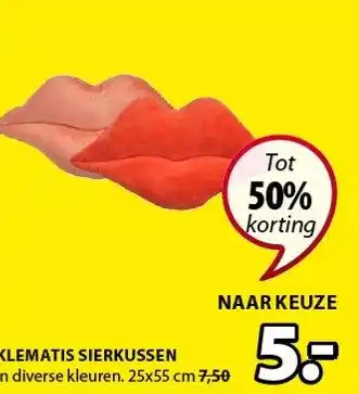 Jysk Klematis sierkussen aanbieding