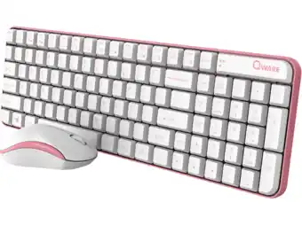 MediaMarkt Qware home office muis en toetsenbord (waterford) roze aanbieding