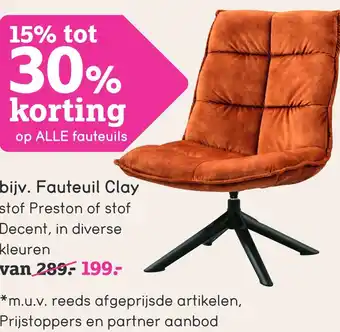 Leen Bakker Fauteuil Clay aanbieding