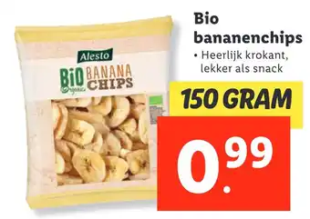 Lidl Bio bananenchips aanbieding