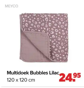 Baby-Dump Multidoek bubbles lilac 120 x 120 cm aanbieding