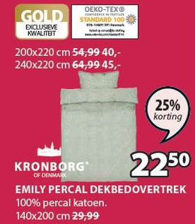 Jysk Emily percal dekbedovertrek aanbieding