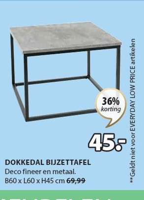 Jysk Dokkedal bijzettafel aanbieding