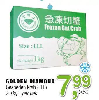 Amazing Oriëntal GOLDEN DIAMOND Gesneden krab (LLL) 1 kg aanbieding