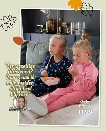 Wibra Kinder pyjama aanbieding