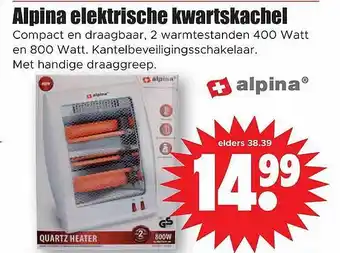 Dirk Alpina elektrische kwartskachel aanbieding