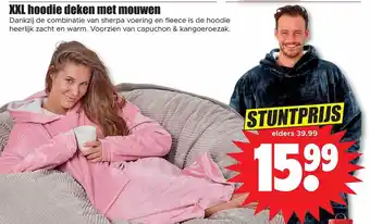 Dirk Xxl hoodie deken met mouwen aanbieding