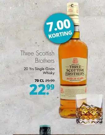 Mitra Three Scottisch Brothers 20 Yrs Single Grain Whisky 7.00 Korting aanbieding