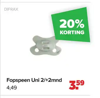 Baby-Dump Fopspeen uni 2/+2mnd aanbieding