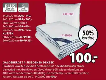 Jysk Galdeberget 4-Seizoenen Dekbed 50% Korting aanbieding