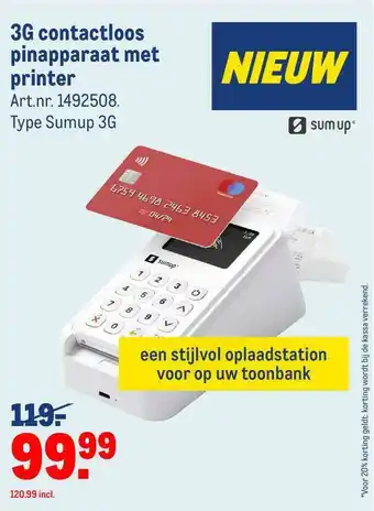 Makro 3G Contactloos Pinapparaat Met Printer aanbieding