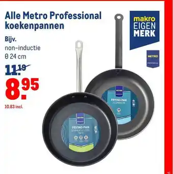 Makro Alle Metro Professional Koekenpannen aanbieding