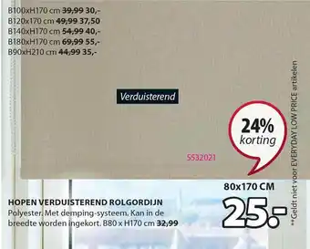 Jysk Hopen Verduisterend Rolgordijn 24% Korting aanbieding