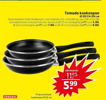 Trekpleister Tomado Koekenpan Ø 20-24-28 Cm aanbieding