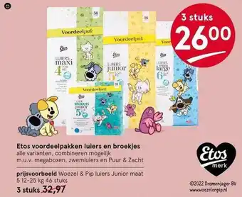 Etos Etos voordeelpakken luiers en broekjes aanbieding