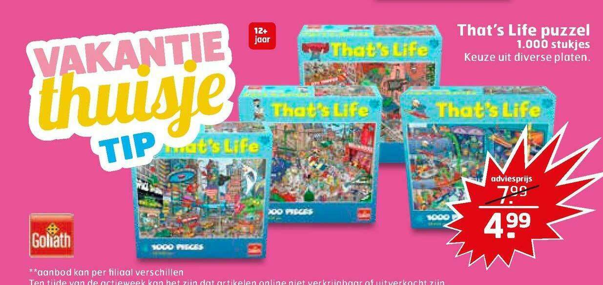 That's Life Puzzel 1.000 Stukjes aanbieding bij Trekpleister