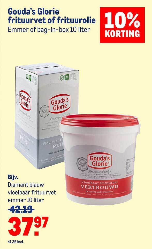 Gouda's glorie frituurvet of frituurolie aanbieding