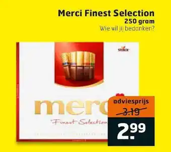 Trekpleister Merci Finest Selection 250 Gram aanbieding