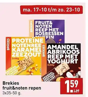 ALDI Brekies fruit&noten repen aanbieding