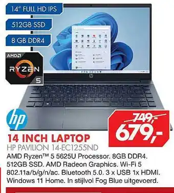 Vobis Hp 14 inch laptop pavilion 14-ec1255nd aanbieding