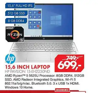 Vobis 15,6 inch laptop hp pavilion 15-eh2250nd aanbieding