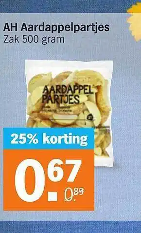 Albert Heijn Ah aardappelpartjes 25% korting aanbieding