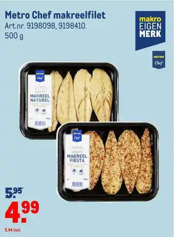 Makro Metro Chef Makreelfilet aanbieding