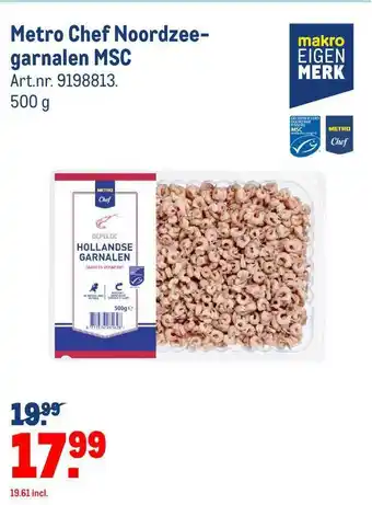 Makro Metro Chef Noordzeegarnalen MSC aanbieding