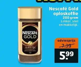 Trekpleister Nescafé Gold Oploskoffie 200 Gram aanbieding