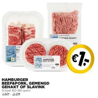 Jumbo Hamburger beef&pork, gemengd gehakt of slavink aanbieding