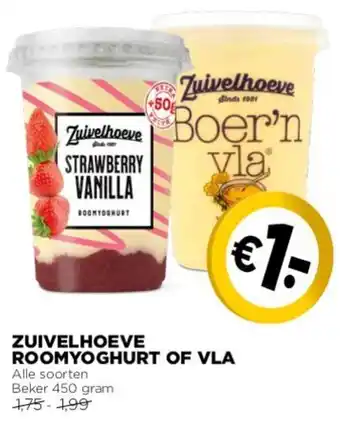 Jumbo Zuivelhoeve roomyoghurt of vla 450 gram aanbieding