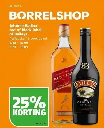 Poiesz Johnie walker red of black label of baileys aanbieding