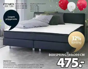 Jysk Dreamzone plus c15 boxspring 32% korting aanbieding