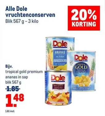 Makro Alle dole vruchtenconserven aanbieding